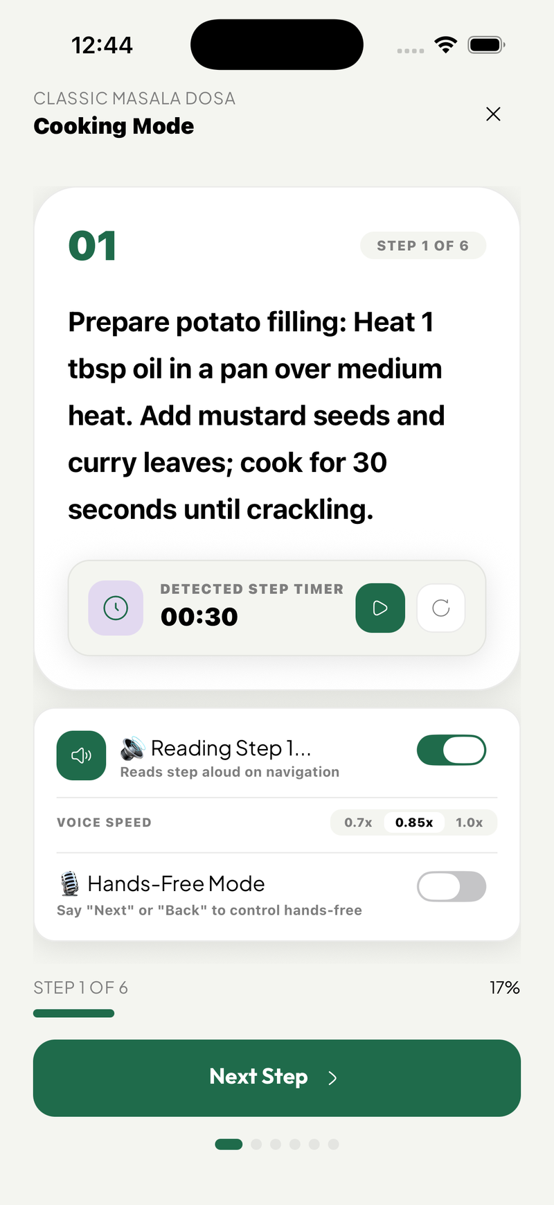 Kitchpe Hands-Free Cooking Mode