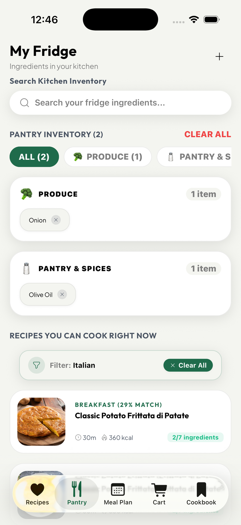 Kitchpe Pantry Management